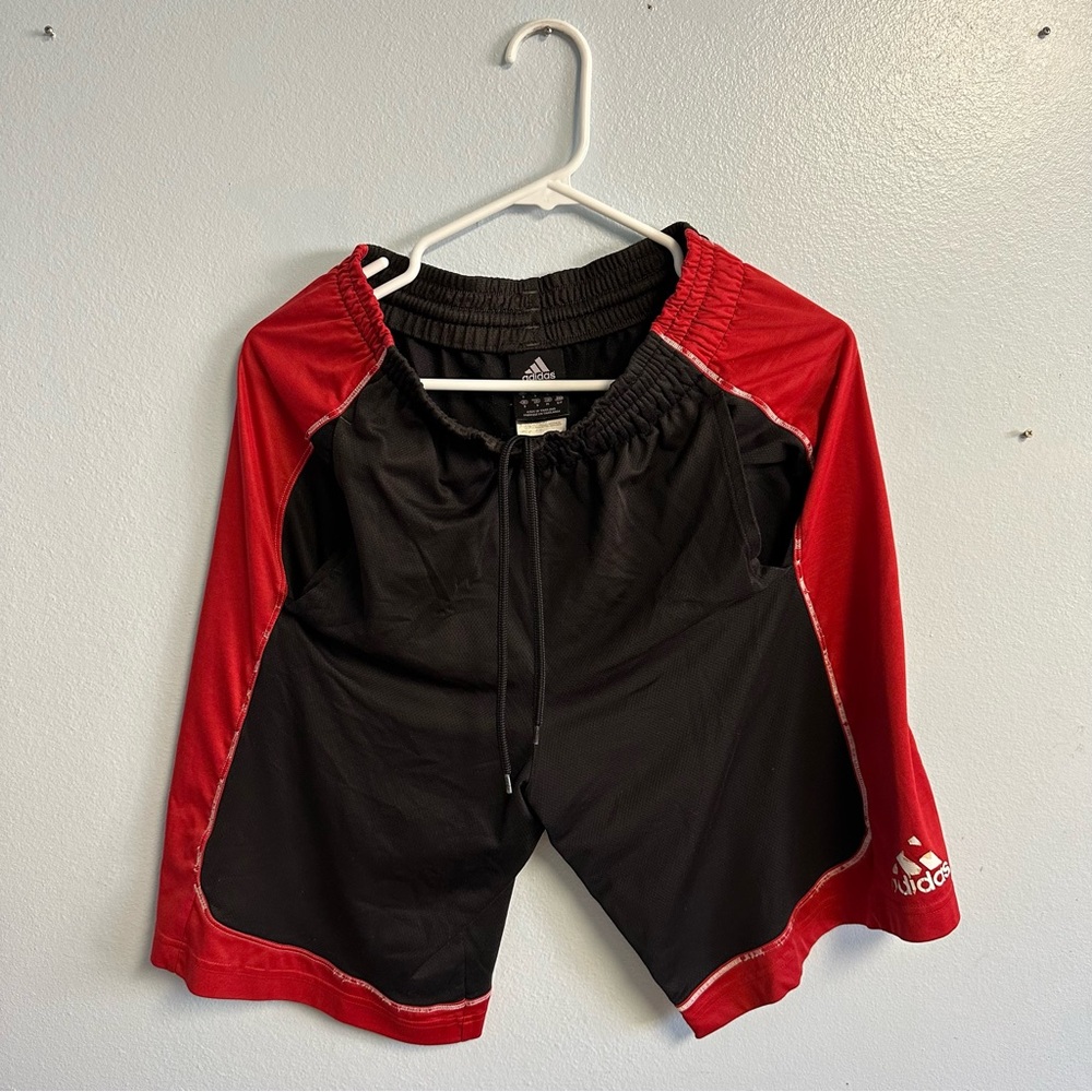 Adidas Black/Red Athletic Shorts